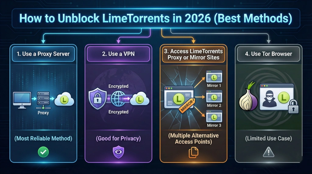 Alternative to LimeTorrents in 2026 using proxies and safe torrent access