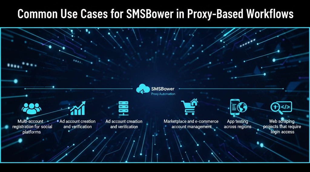 Common use cases for SMSBower in proxy-based workflows guided by OKKProxy