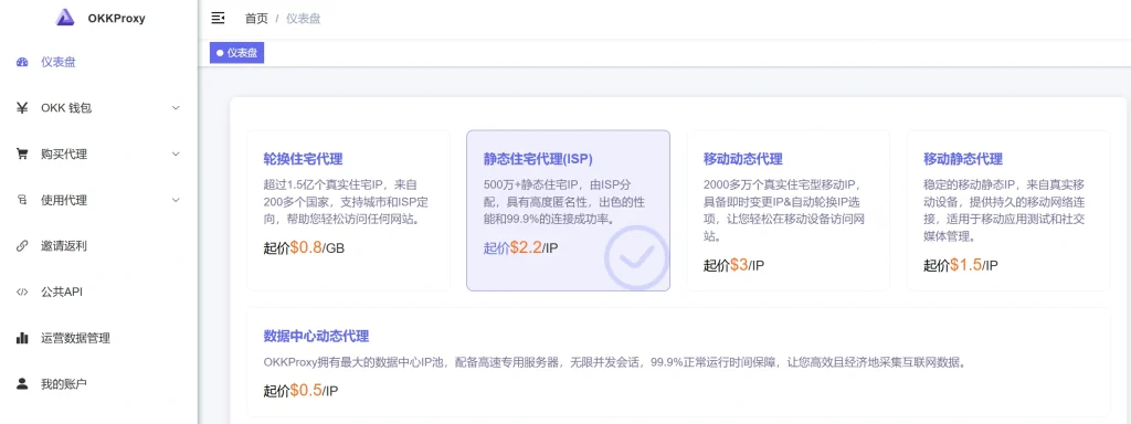 Okkproxy静态住宅代理网络架构示意图
