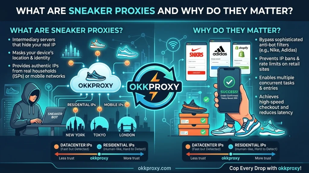 What is a Sneaker Proxy | OKKProxy Guide for Sneaker Copping