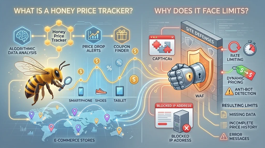 How Honey price tracker works guided by okkproxy