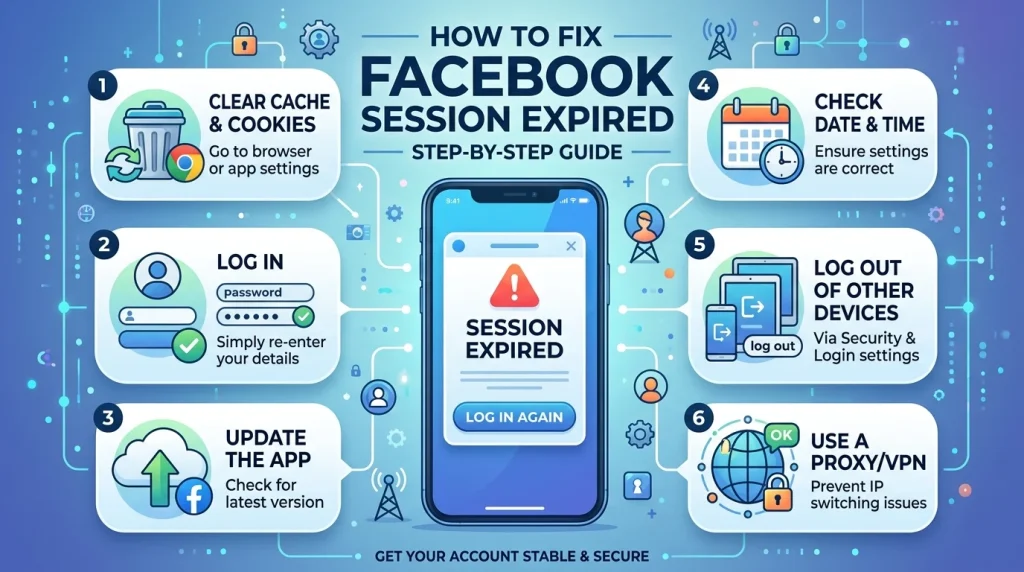 How to fix Facebook session expired guided by OKKProxy