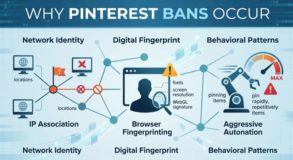 Why Pinterest bans occur explained by Okkproxy