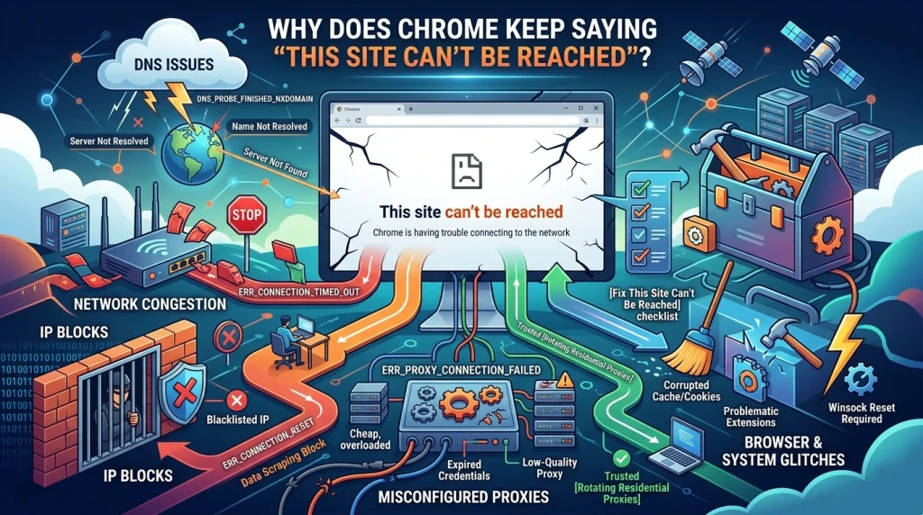 Why Chrome keeps saying site can't be reached – troubleshooting guide