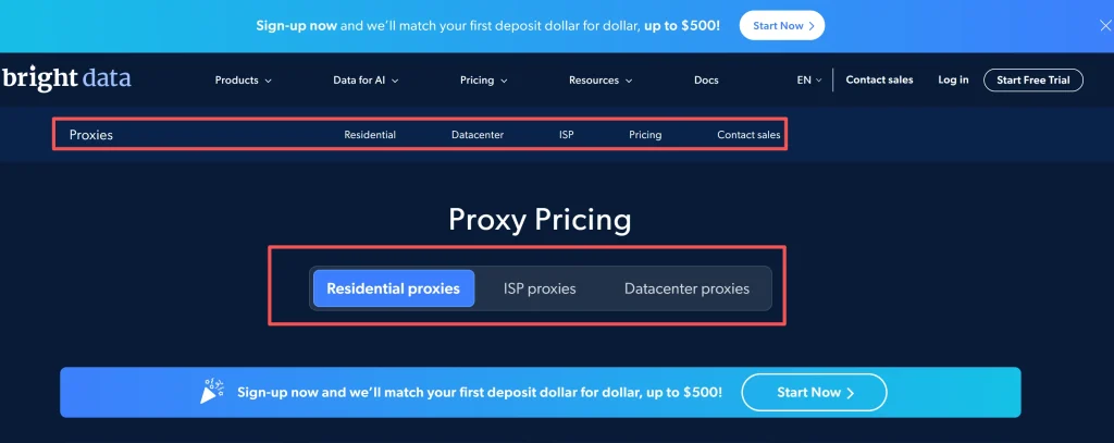 BrightData ban mobile proxy on its website