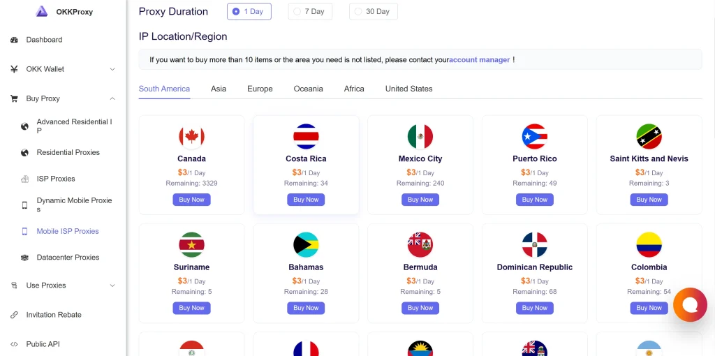 BrightData static mobile proxy alternative OKKProxy pricing comparison