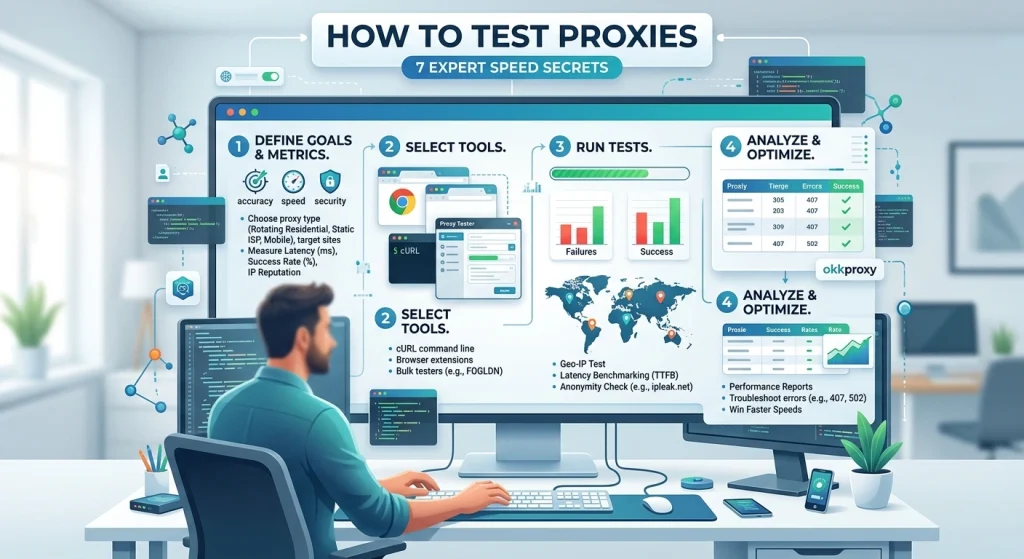 OKKProxy guide on how to test proxies for reliability and speed
