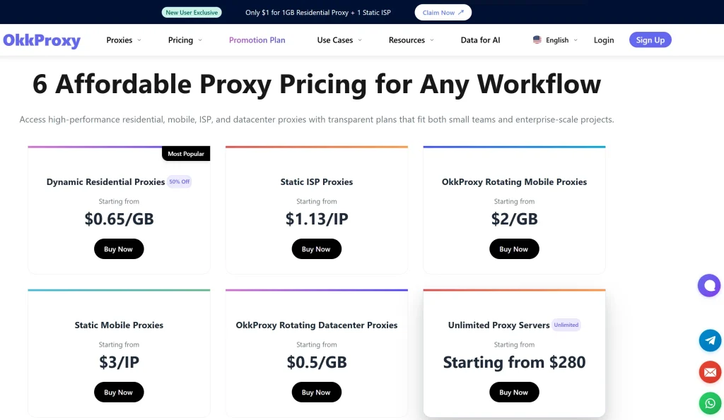 OKKProxy residential and static proxies for growing YouTube views