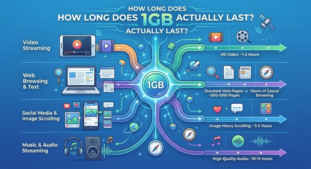 How long does 1GB of proxy data actually last usage chart