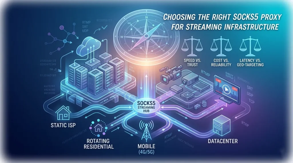 Guide on how to choose the right SOCKS5 proxy type for streaming infrastructure