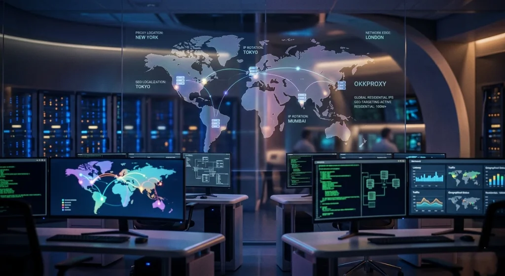 OkkProxy guide explaining what proxy location means for IP geotargeting