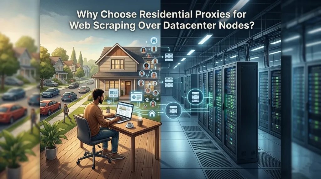 Residential proxies vs datacenter proxies for web scraping comparison chart