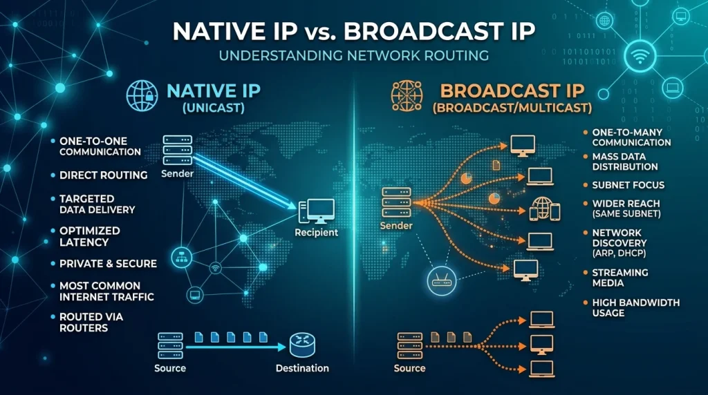 Okkproxy guide difference between broadcast IP and native IP