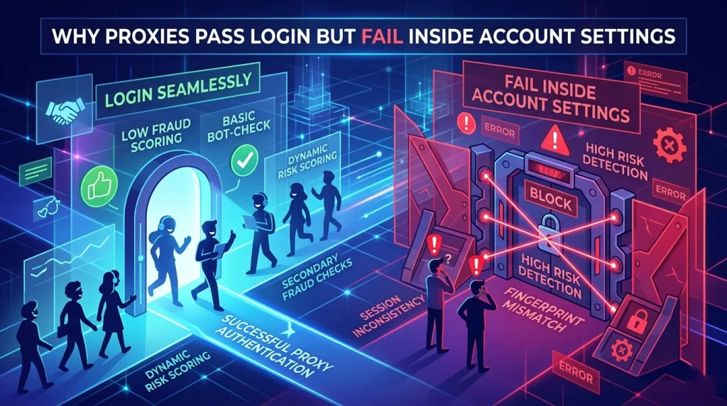 OKK proxy guide – proxy passes login but fails inside account settings