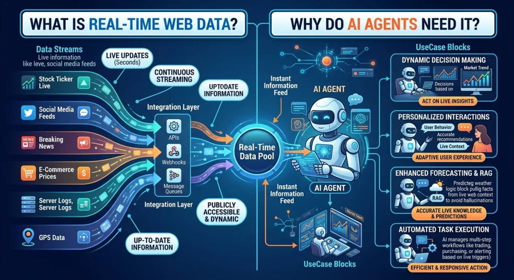 Okkproxy guide explaining what real-time web data is and why AI agents depend on it for accurate outputs