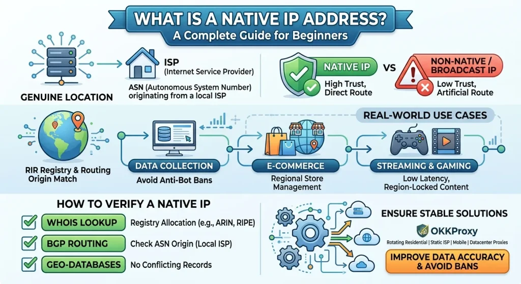 Okkproxy beginner guide explaining what a native proxy address is and how to use it
